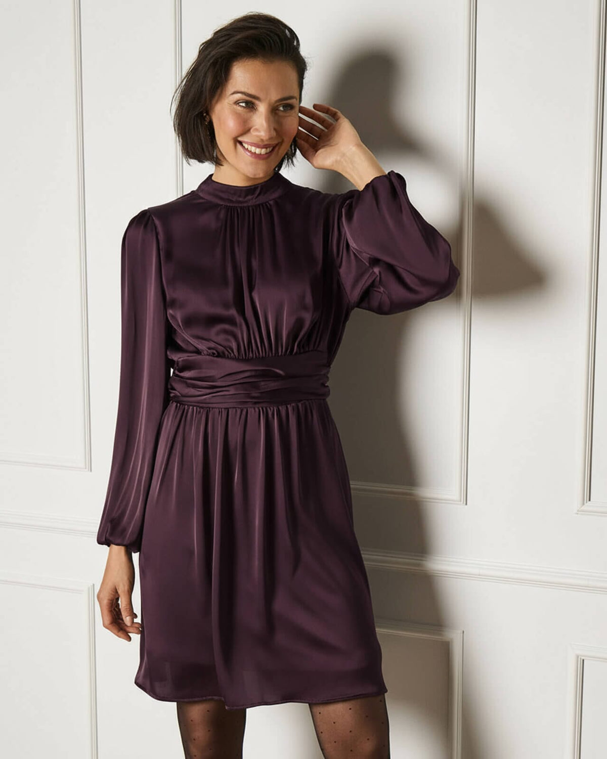FLOYD Kjole Aliba Satin - Deep Cherry