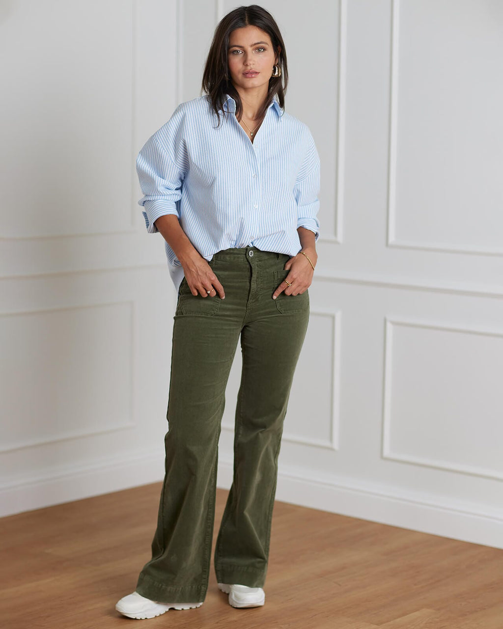 FLOYD Skjorte Bibi Stripe - Light Blue