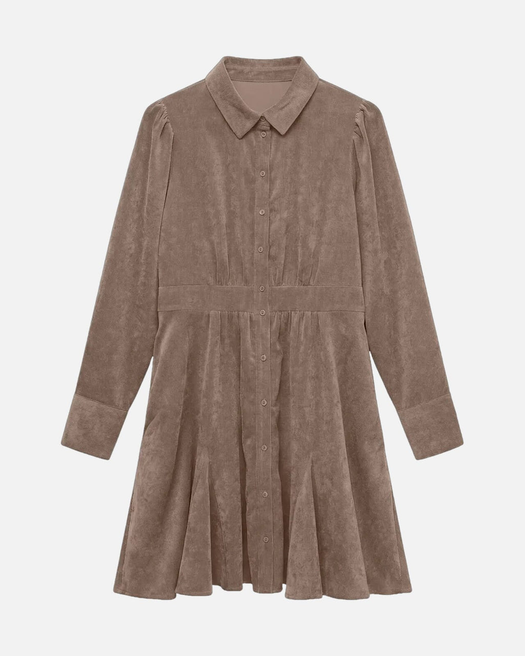VERO MODA Skjortekjole Ane LS Short Shirt - Fossil