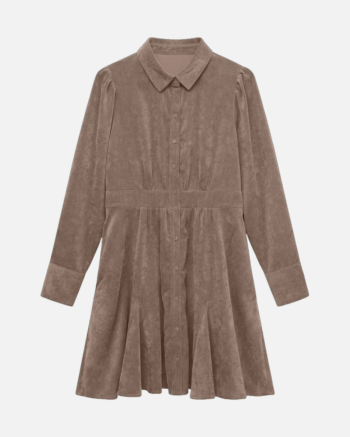 VERO MODA Skjortekjole Ane LS Short Shirt - Fossil