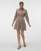 VERO MODA Skjortekjole Ane LS Short Shirt - Fossil