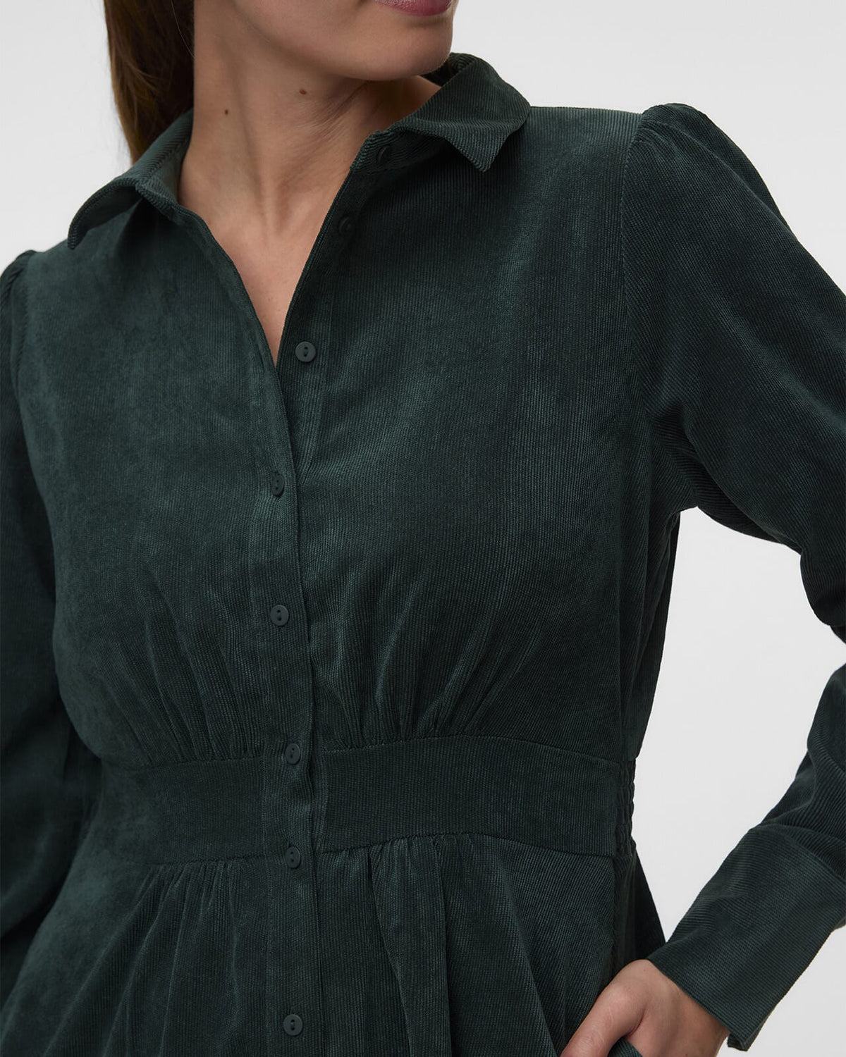 VERO MODA Skjortekjole Ane LS Short Shirt - Scarab