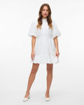 VERO MODA Kjole Clover 2/4 High Neck Short - Snow White