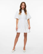VERO MODA Kjole Clover 2/4 High Neck Short - Snow White