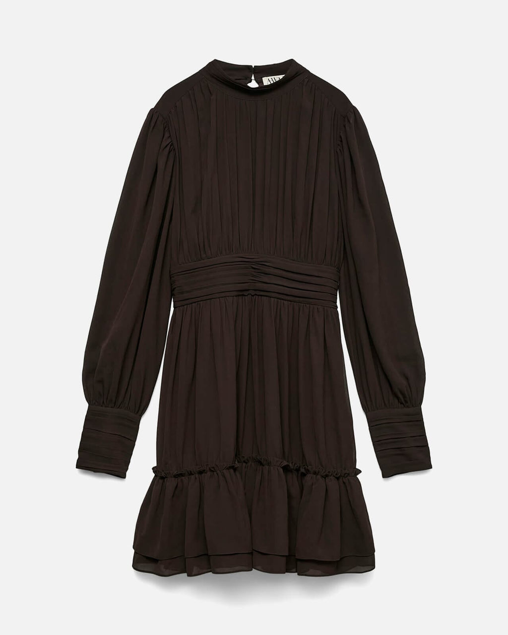 VERO MODA Kjole Birdia LS High Neck Short Dress - Chocolate Torte