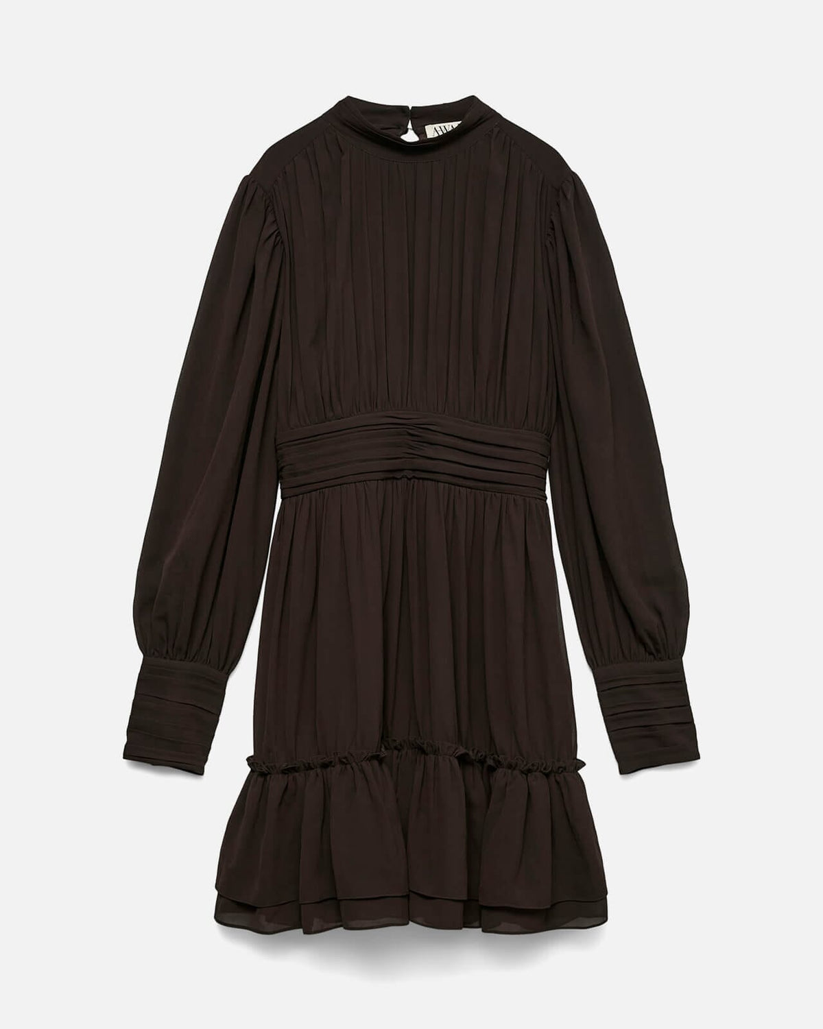 VERO MODA Kjole Birdia LS High Neck Short Dress - Chocolate Torte