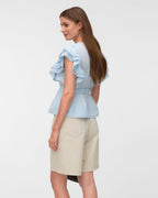 VERO MODA Topp Norden SL V-neck - Ice Water
