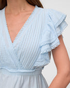 VERO MODA Topp Norden SL V-neck - Ice Water