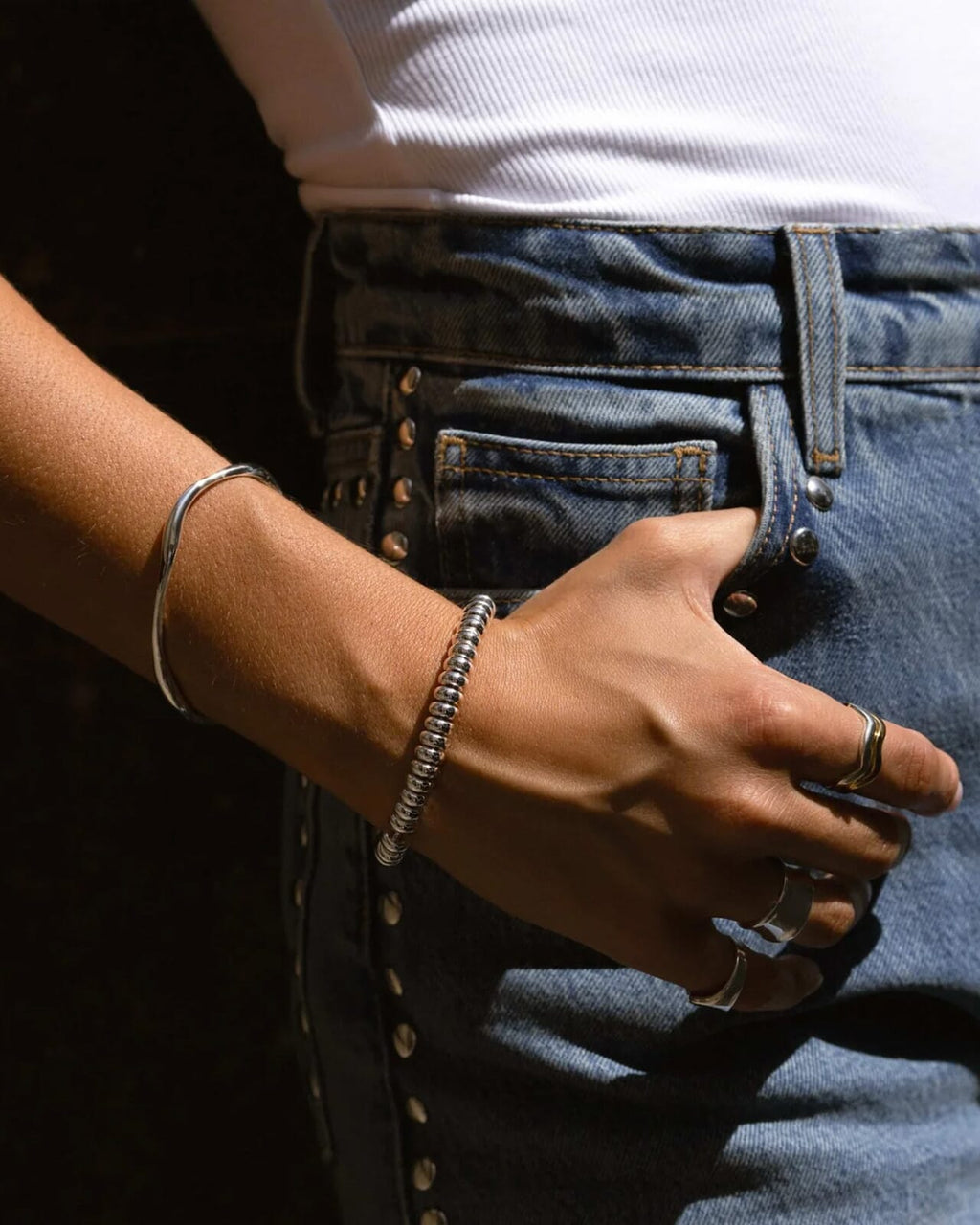 ORELIA Armbånd Metal Nugget Slider Metal Bracelet - Silver
