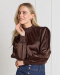 FLOYD Bluse Juliet Satin - Dark Brown