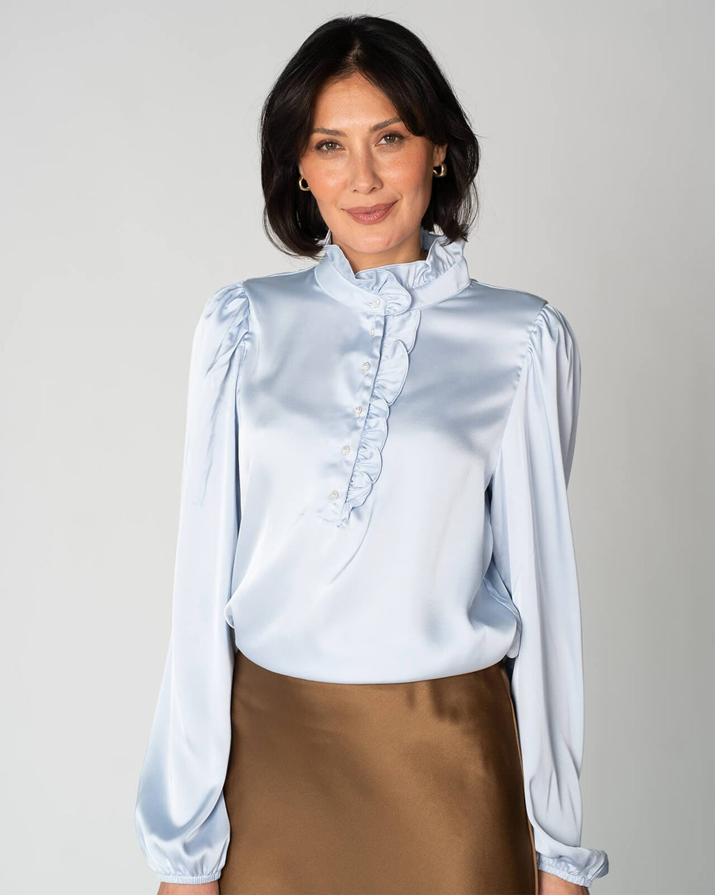 FLOYD Bluse Vanda Satin - Regatta Blue