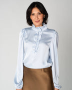 FLOYD Bluse Vanda Satin - Regatta Blue