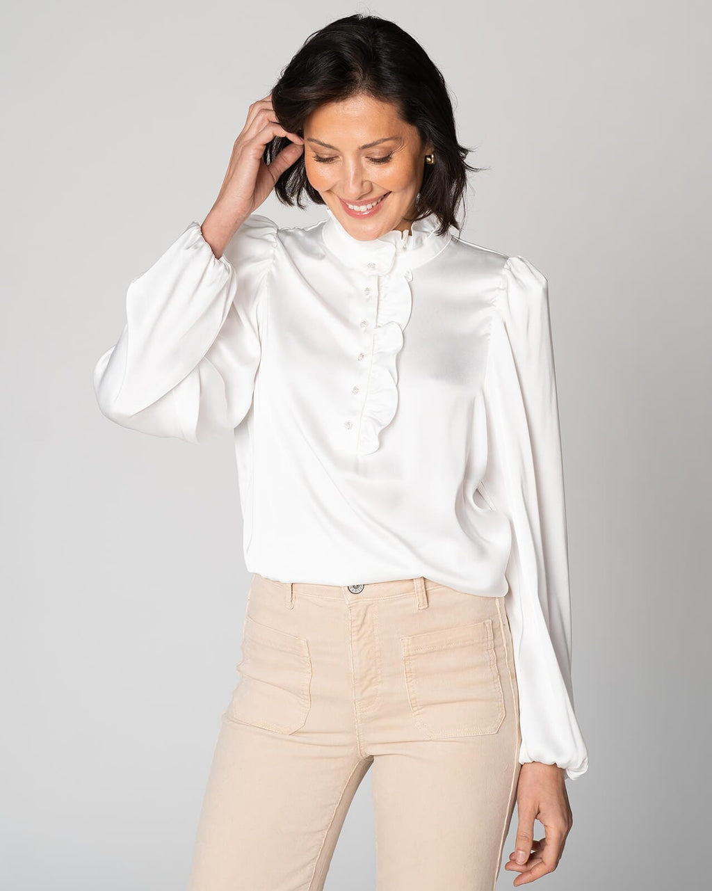 FLOYD Bluse Vanda Satin - Offwhite