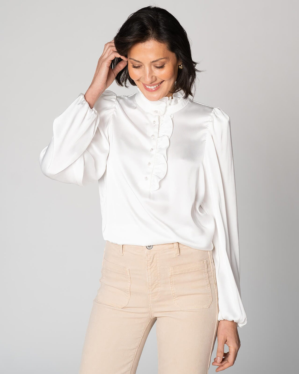 FLOYD Bluse Vanda Satin - Offwhite