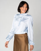 FLOYD Bluse Vanda Satin - Regatta Blue
