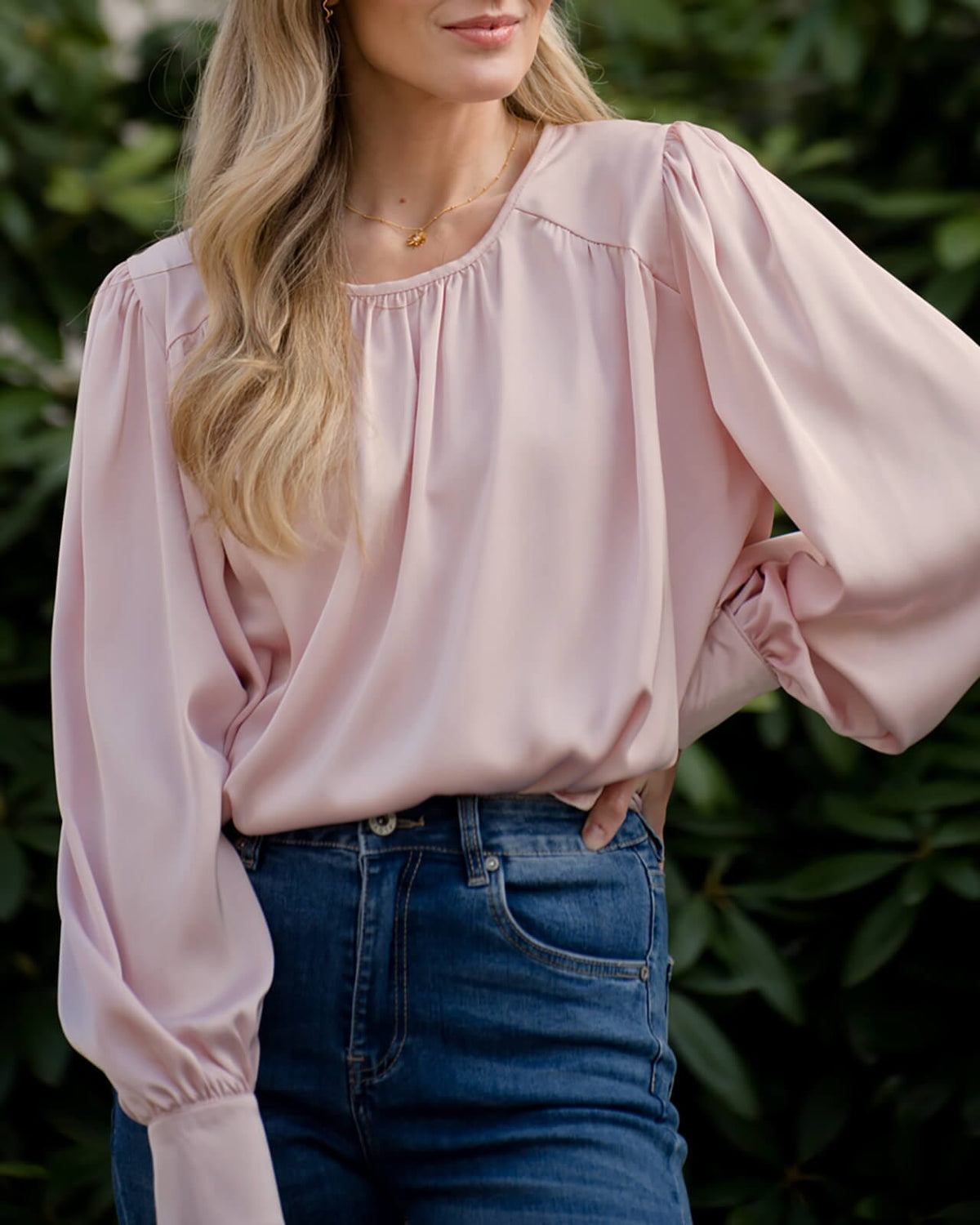 FLOYD Bluse Ebba Satin - Light Pink