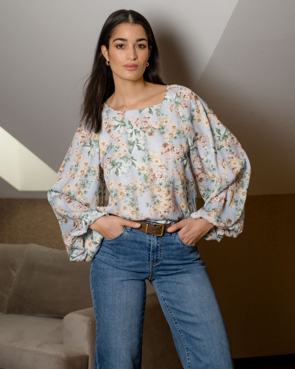 FLOYD Bluse Kimala Viola - Light Blue