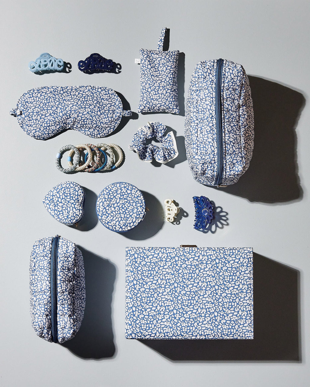 Bon Dep essentials Toalettmappe Pouch XS Square Liberty fabrics - Feather Blue