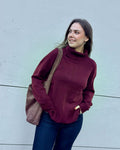PIECES Strikkegenser Malou LS Rollneck Knit - Tawny Port/ Melange