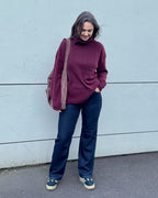 PIECES Strikkegenser Malou LS Rollneck Knit - Tawny Port/ Melange
