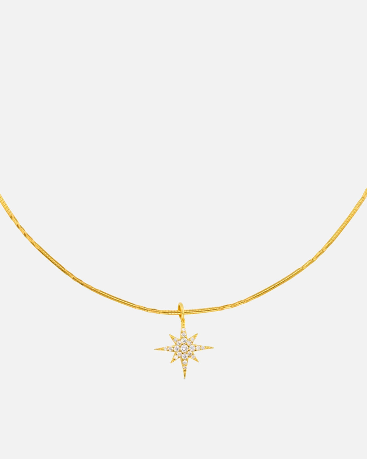 ORELIA Kjede Pave Starburst Torques Choker - Pale Gold