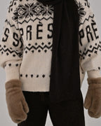 VERO MODA Strikkegenser Moritz LS O-neck - Birch/ Chocolate Torte