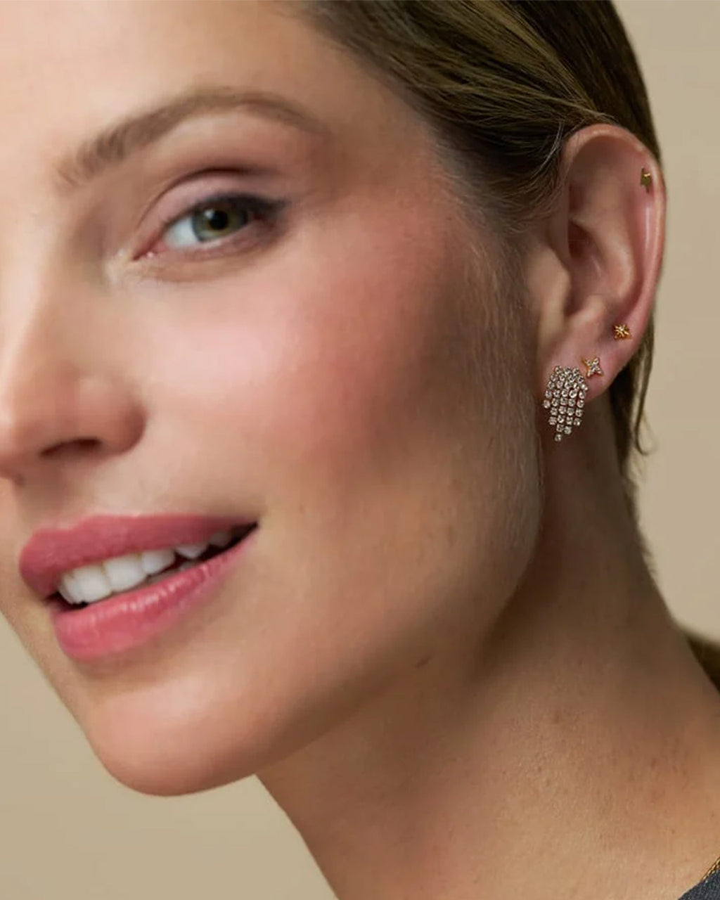 ORELIA Øredobber Stardust & Waterfall 3pk Earring Pack - Pale Gold