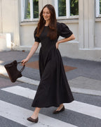 Vero Moda Maxikjole Sally Puff Sleeve Ankel - Black
