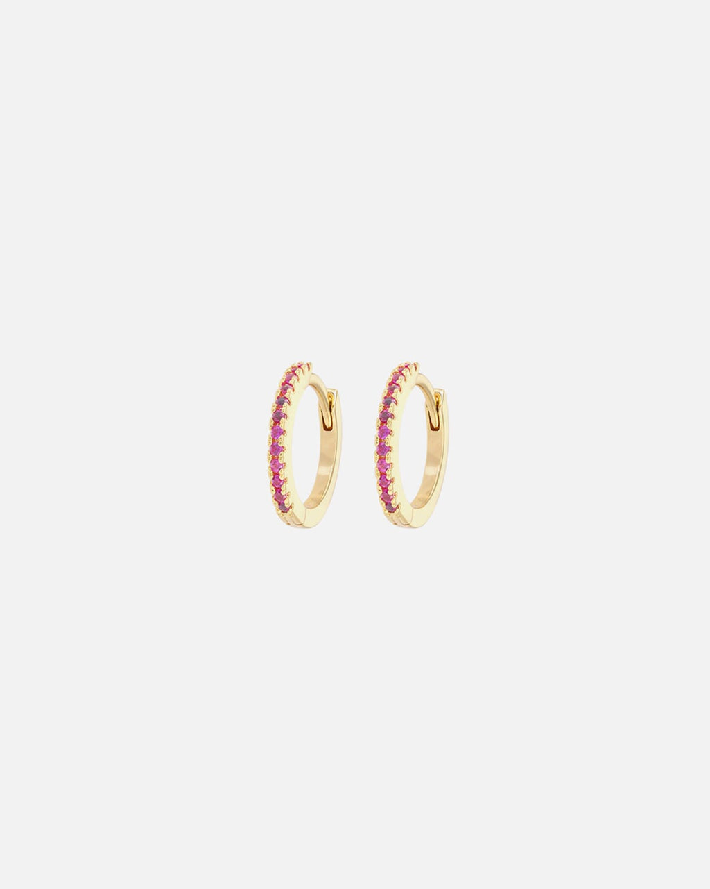 Emilia by Bon Dep Øreringer Medium Hoops - Cerise