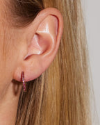 Emilia by Bon Dep Øreringer Medium Hoops - Cerise