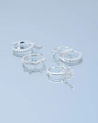 Emilia by Bon Dep Øreringer Mixed Medium Hoops - Silver