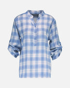FLOYD Bluse Erica Square - Offwhite/ Blue
