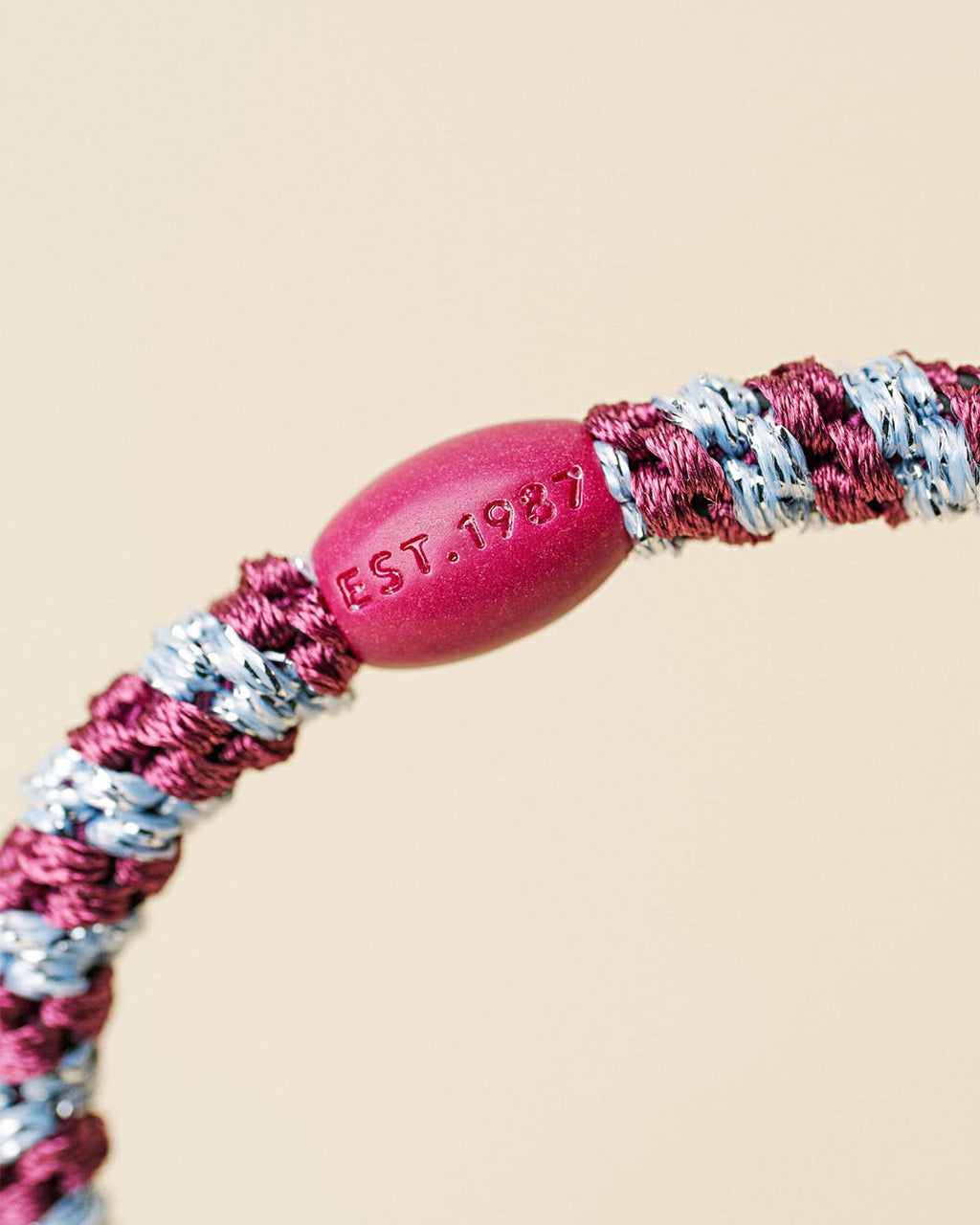 KNEKKI Hårstrikk Slim - Rosewood/ Seablue Glitter
