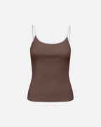 ONLY Singlet Fenja U-neck Strap - Chocolate Martini/ Bright White