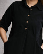 FLOYD Skjortekjole Randi Babycord - Black