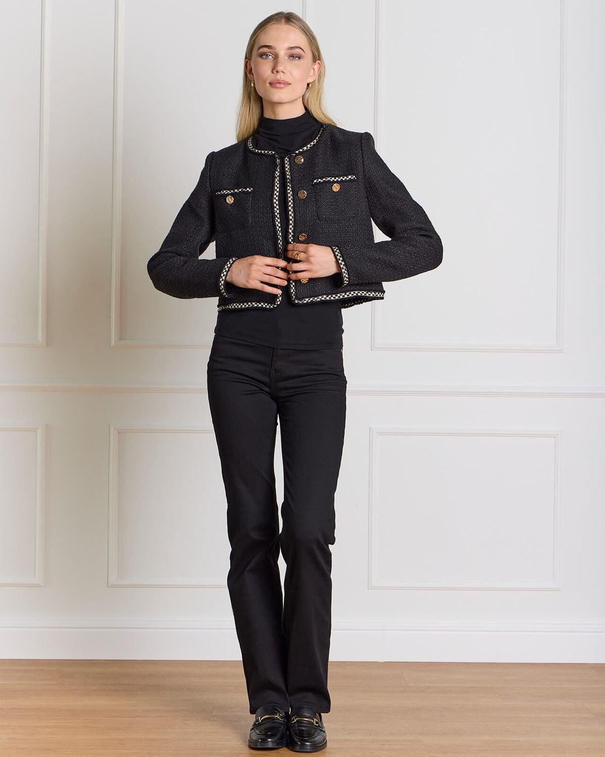 KAFFE Pologenser Roll Neck - Black Deep
