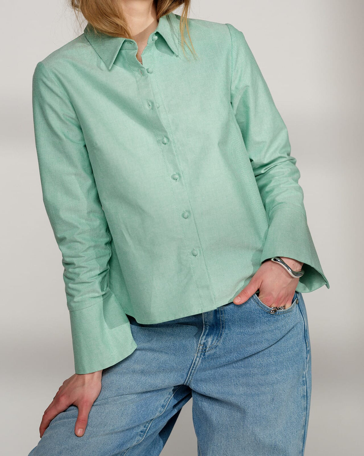 FLOYD Skjorte Cat Cotton - Light Green