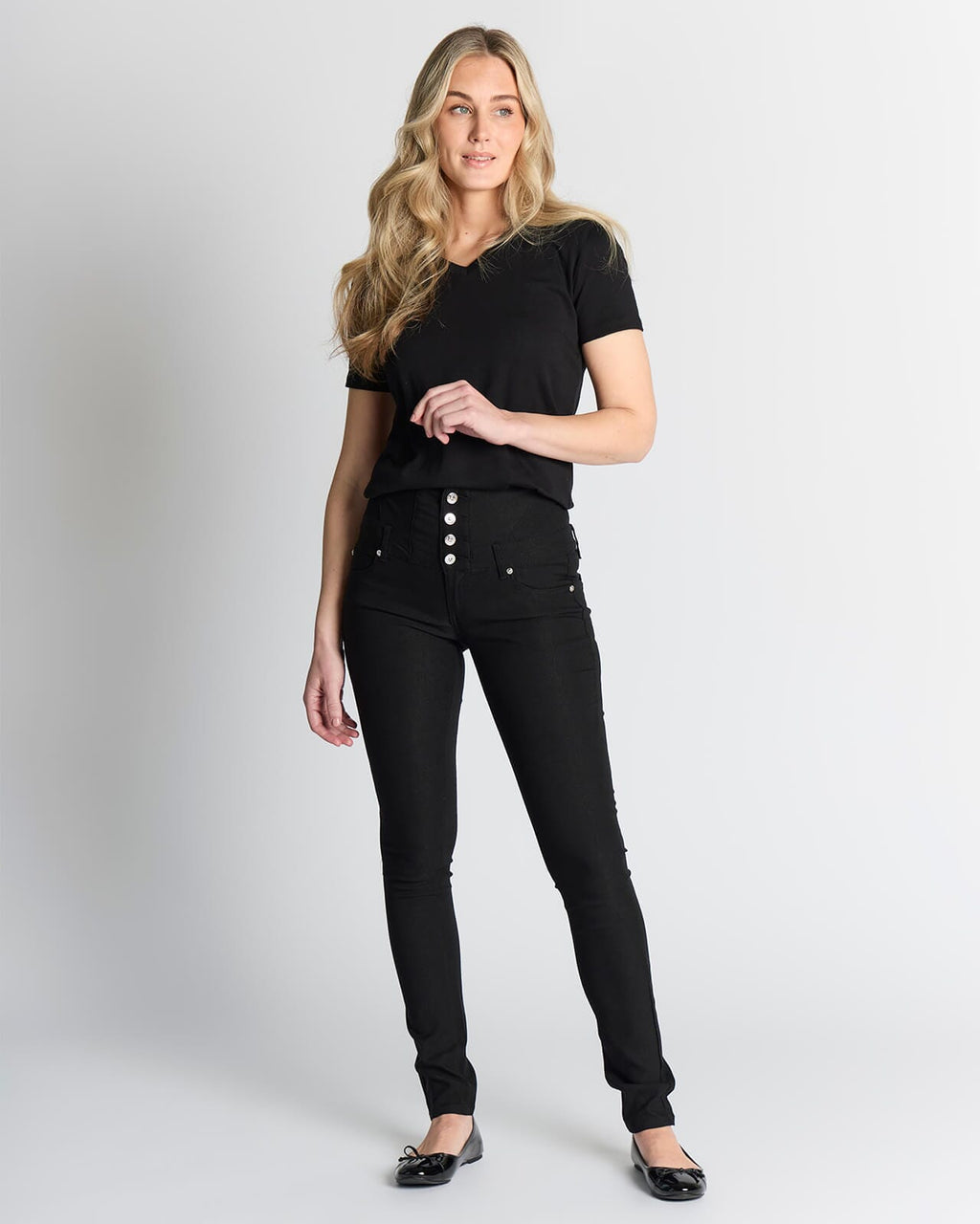 FLOYD Stretchbukse Angelina 180A - Black