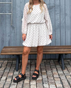 FLOYD Kjole Cindy Polka - Offwhite/ Black