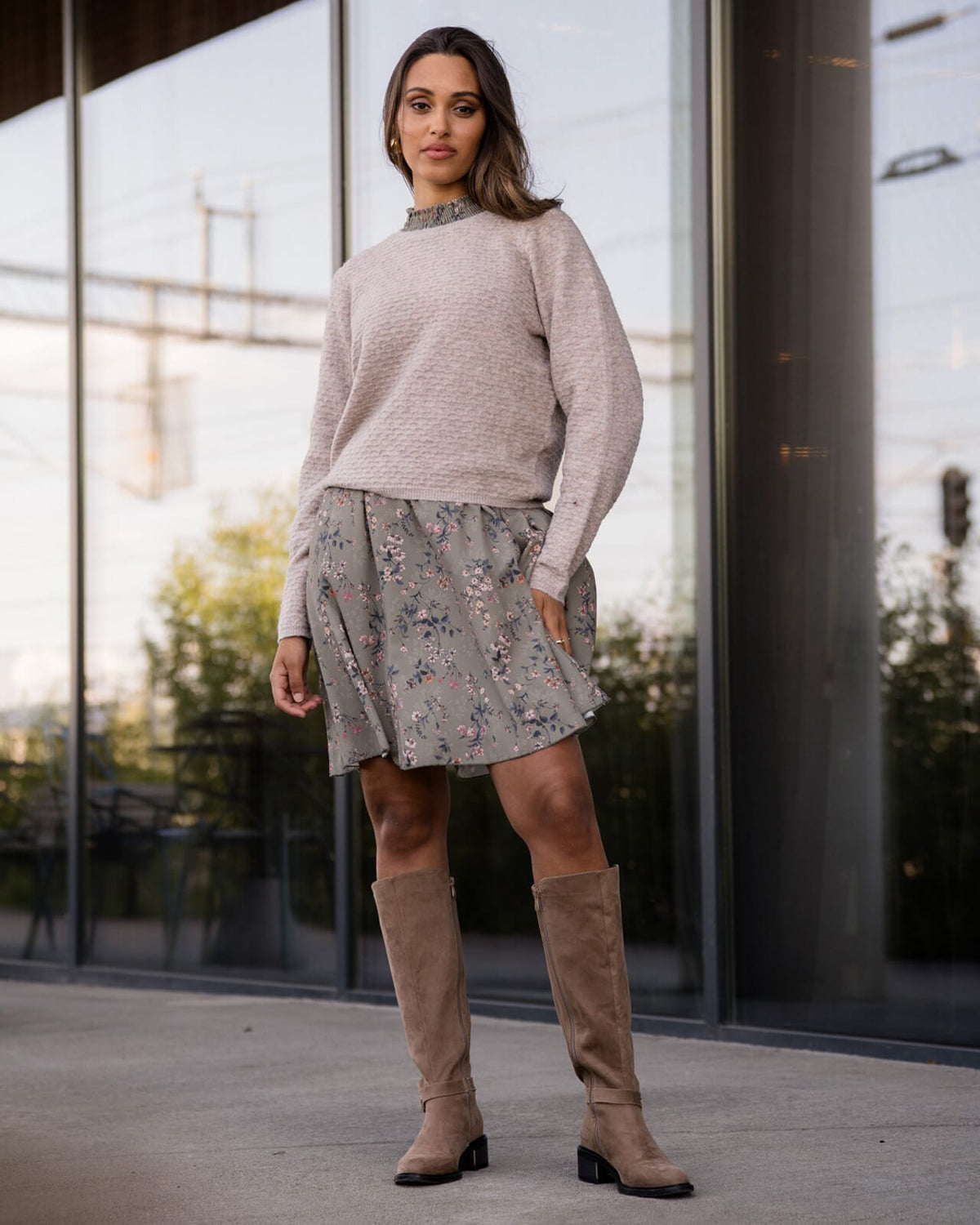 FLOYD Strikkegenser Tia - Beige