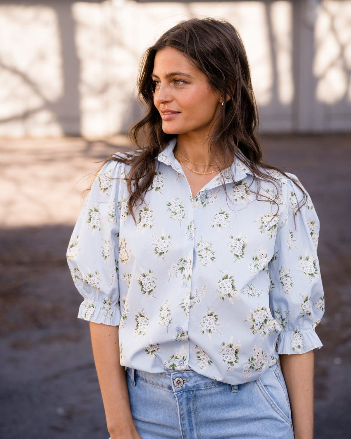 FLOYD Skjorte Gaia Reha - Light Blue