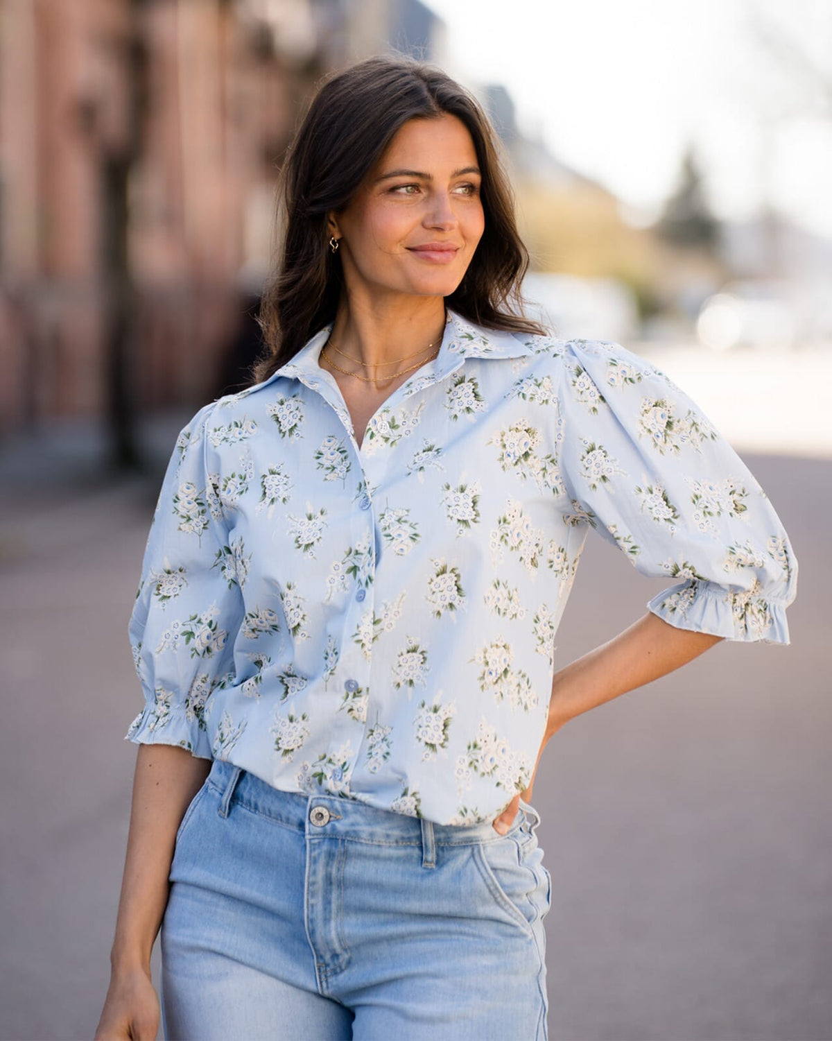 FLOYD Skjorte Gaia Reha - Light Blue