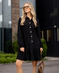 FLOYD Skjortekjole Agnete Cord - Black