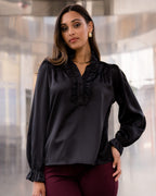 FLOYD Bluse Esmeralda Satin - Black