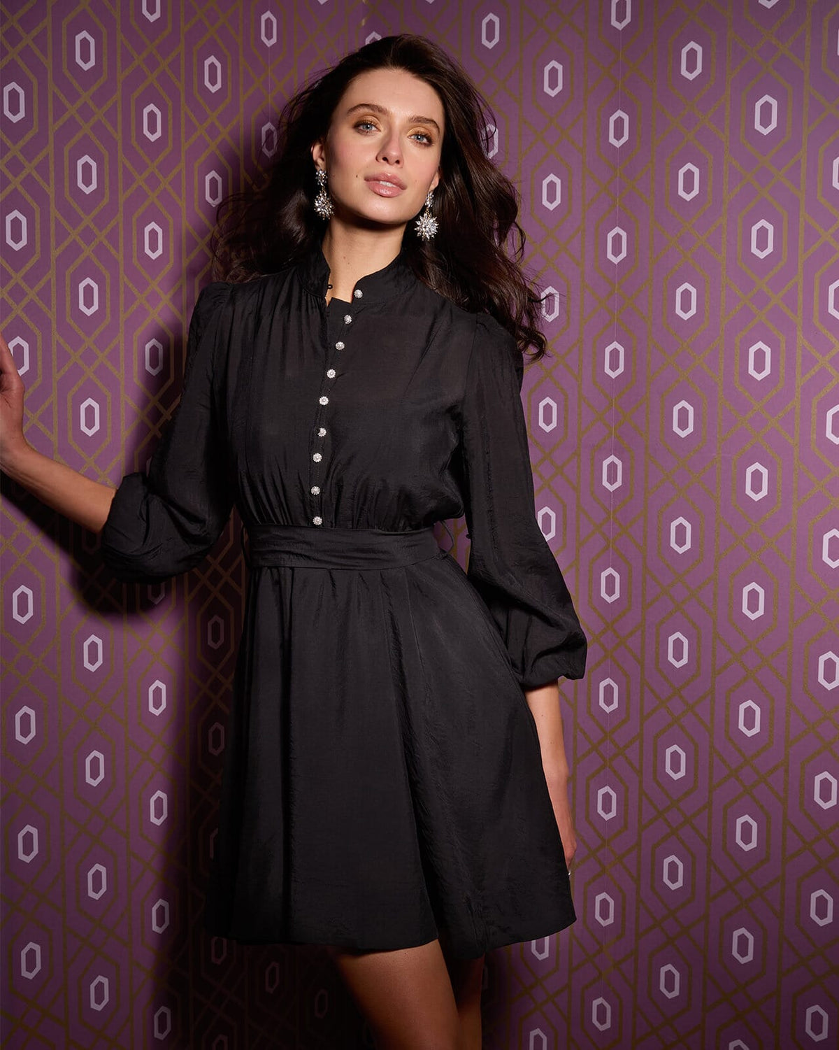 FLOYD Kjole Ginny Diamond - Black