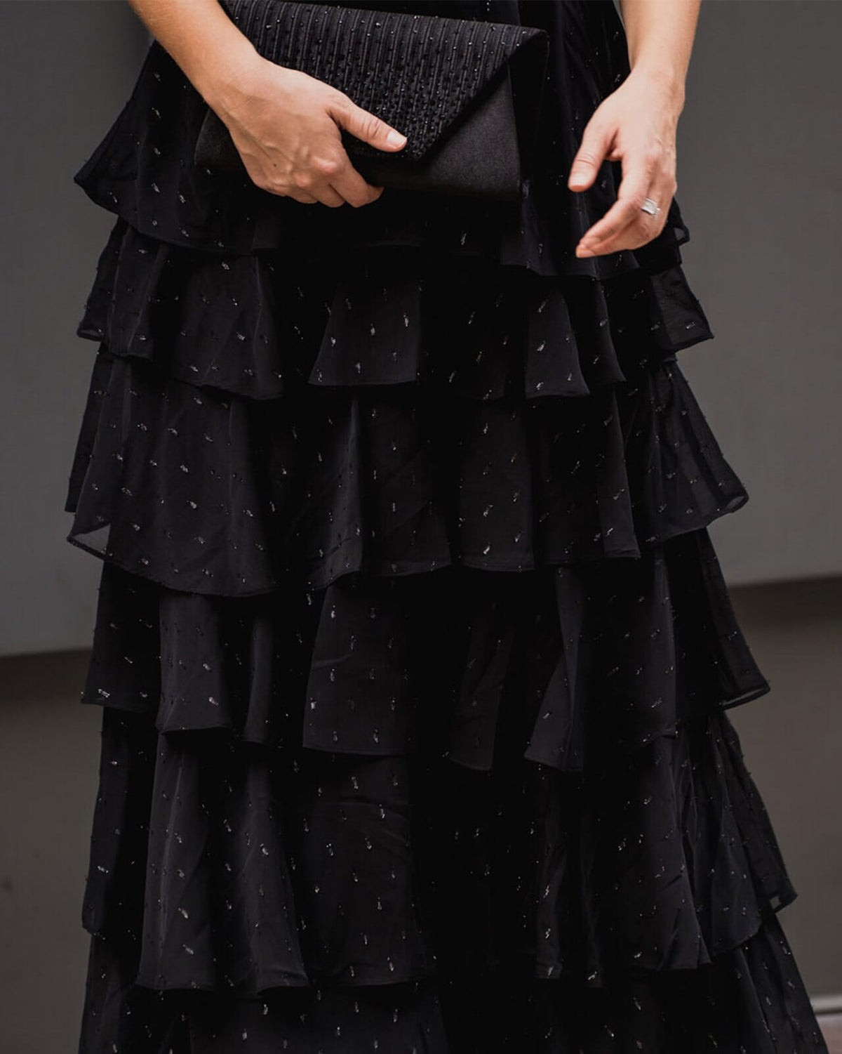 FLOYD Midikjole Malina Lurex - Black