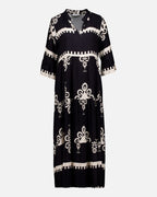 FLOYD Maxikjole Malani Inka - Black/ Offwhite