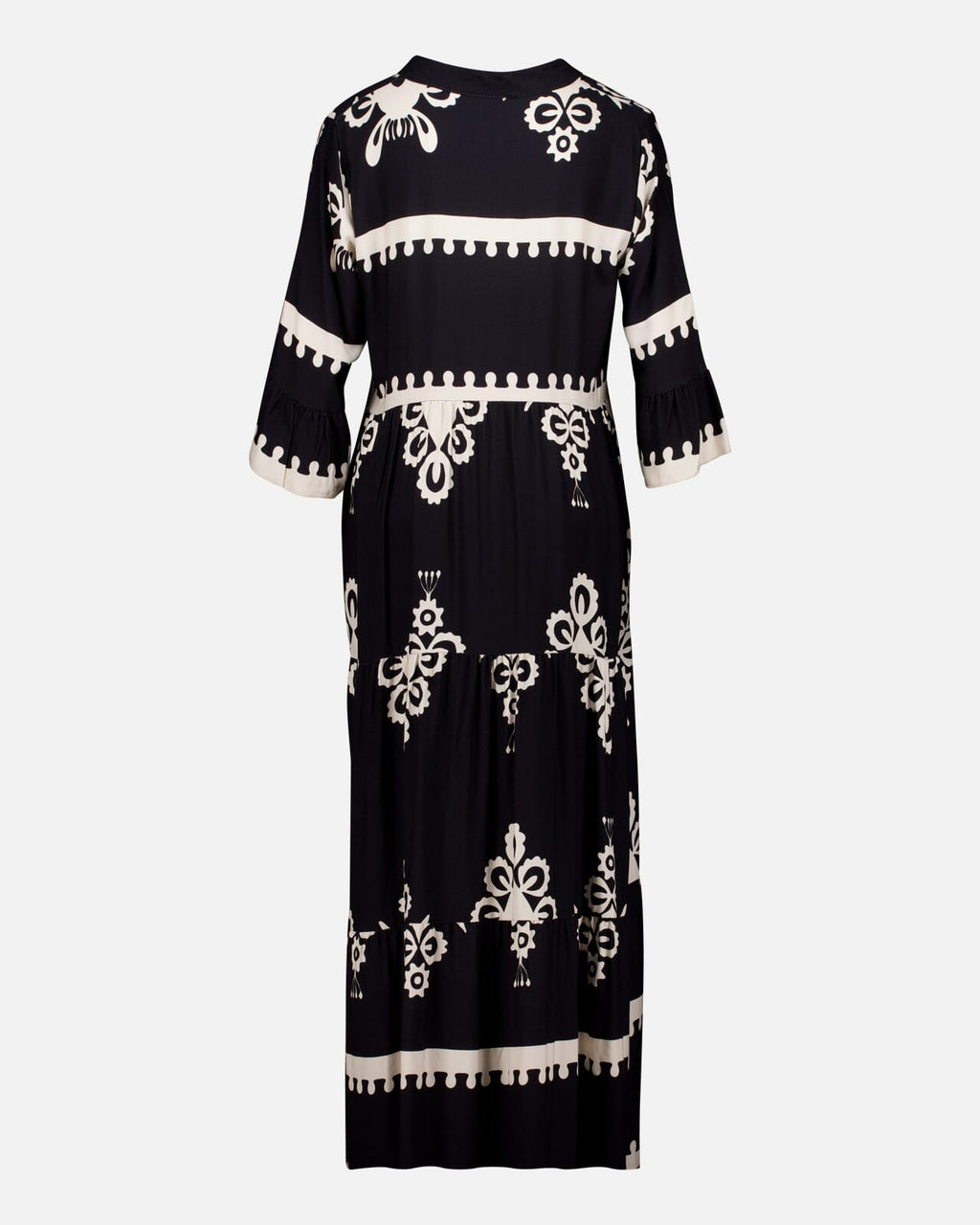 FLOYD Maxikjole Malani Inka - Black/ Offwhite