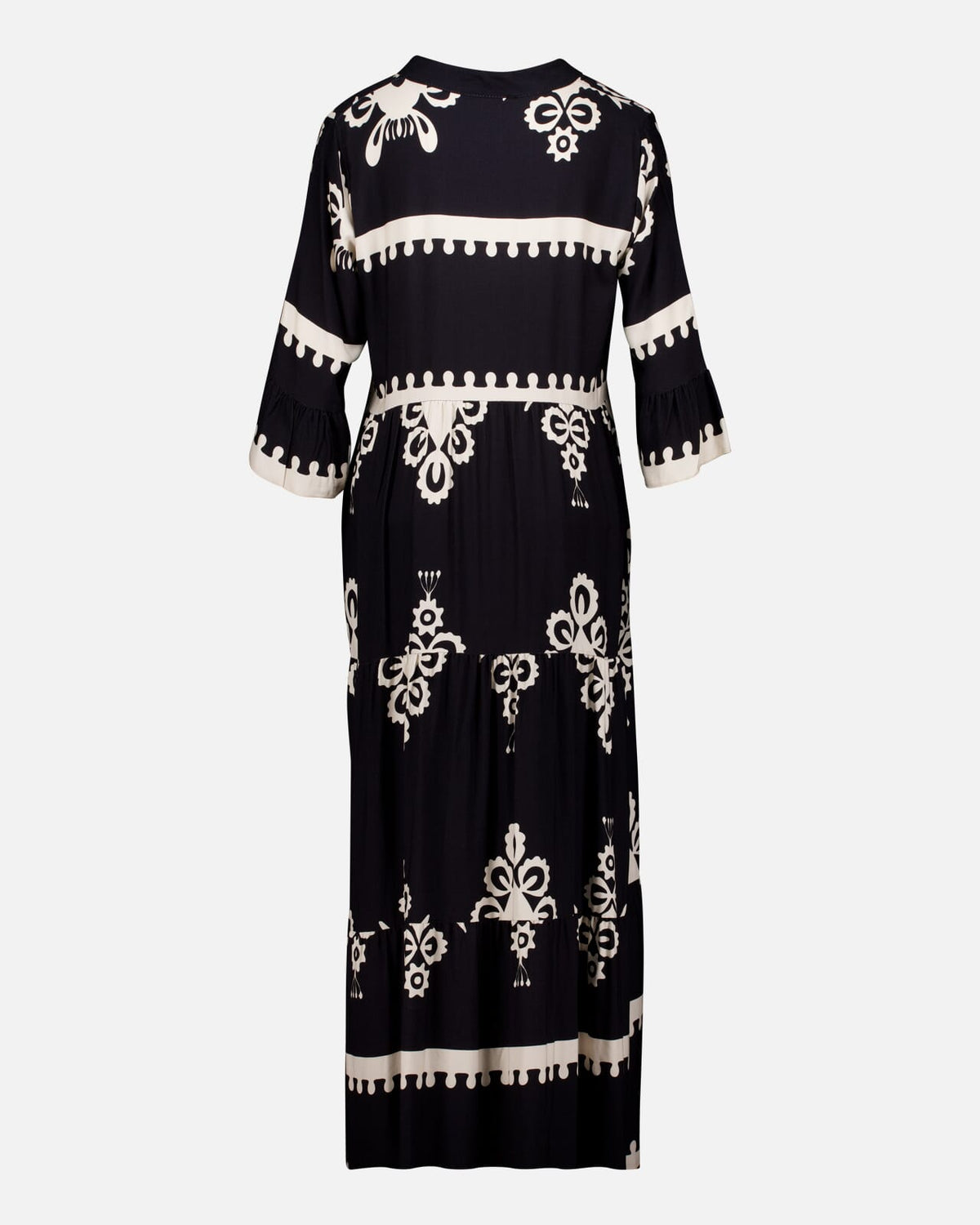 FLOYD Maxikjole Malani Inka - Black/ Offwhite