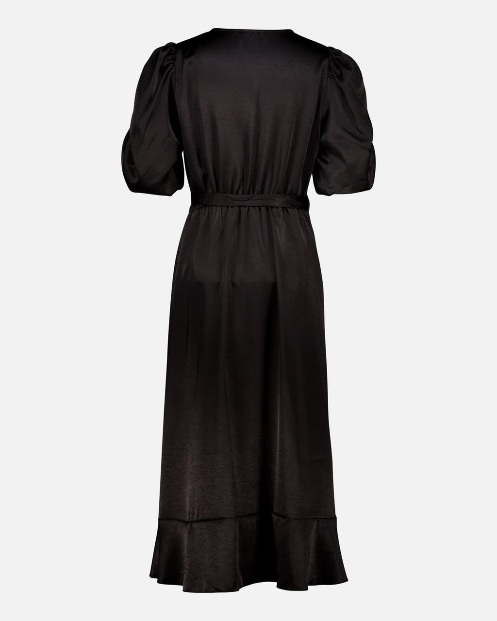 FLOYD Omslagskjole Samari Satin - Black